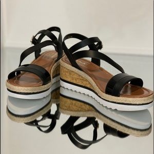 Coach and Four wedge leather sandal